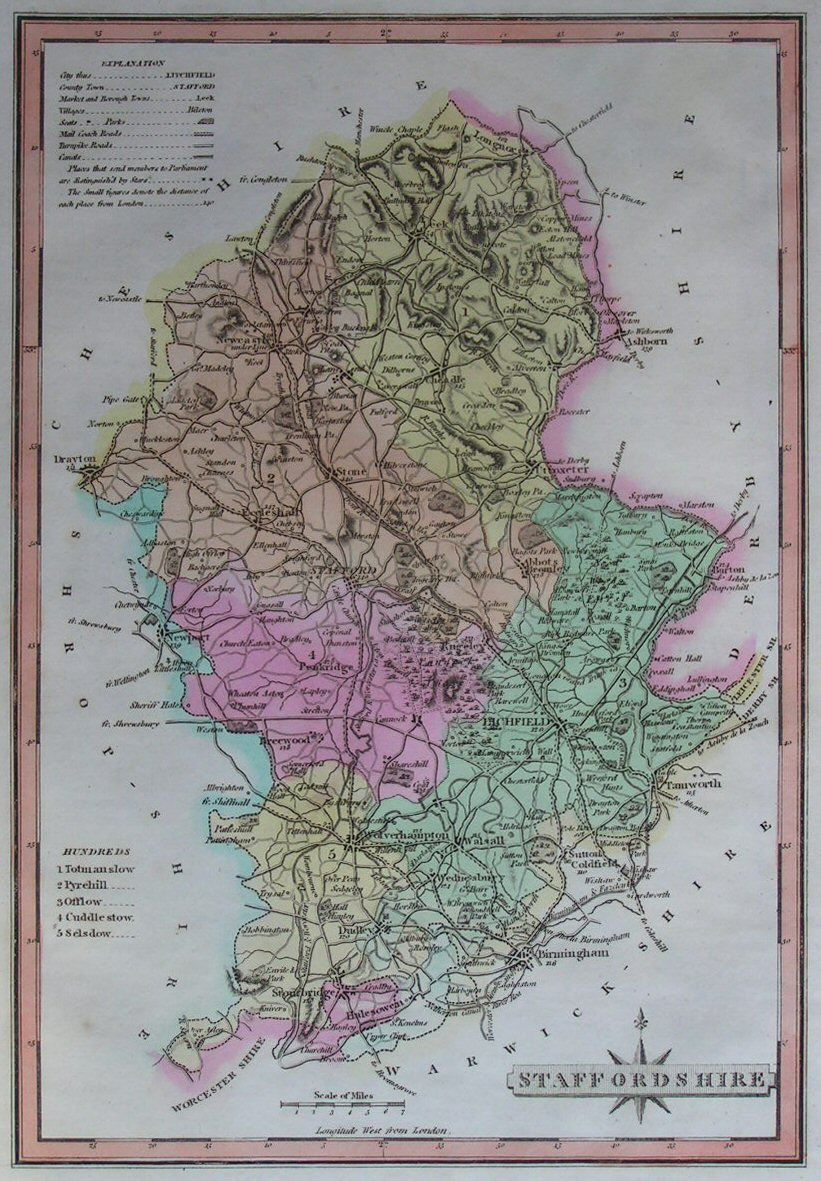 Map of Staffordshire - Wallis